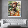 Retrato acuarela mujer africana arte digital descarga - Imagen 4