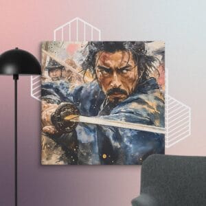 Cuadro Samurái en Batalla - Arte Épico Japonés para Decoración