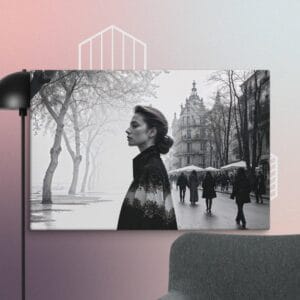 Lienzo Mujer BCN ByN