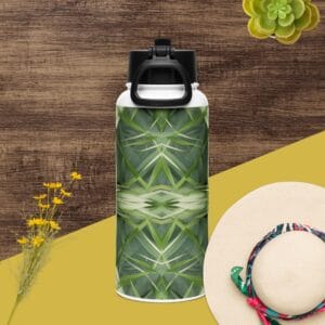 Botella de acero inoxidable con tapa de pajita