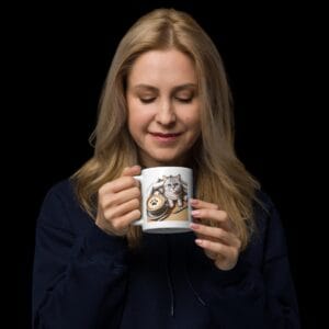 Taza blanca brillante