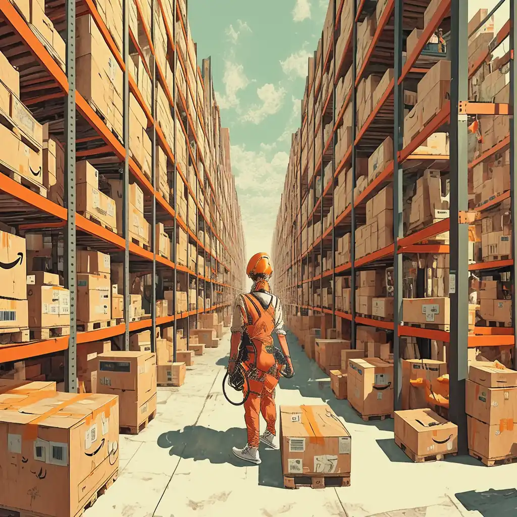 Contraste entre los robots en los almacenes y la IA en las oficinas que causan los Amazon despidos IA